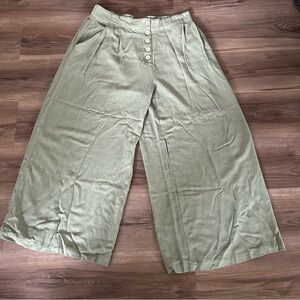 - Elodie Sage Green Wide Straight Leg Palazzo Trousers Women Size Large